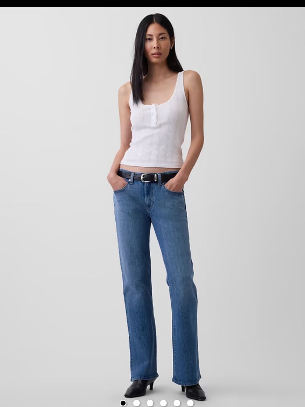 GAP Baby Boot Mid Rise Jeans Womenโs 32/14R Dark Wash Stretch Bootcut 2025